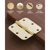 AmzGod Gold Door Hinges - 24 Pack 3.5 Inch Rounded