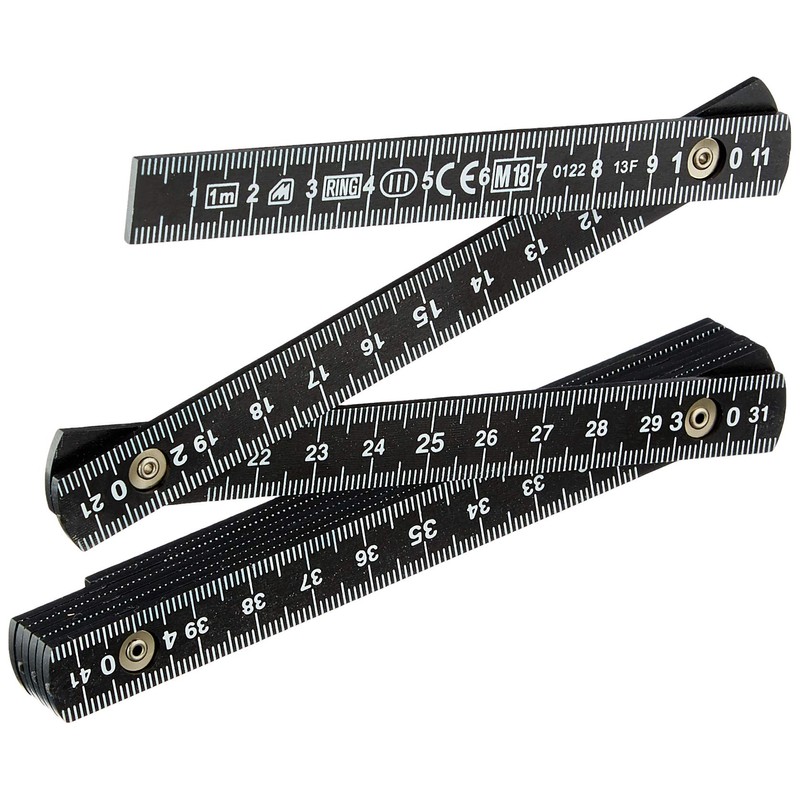 Metrica 19060 Fibreglass Scale 1 m, Black