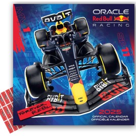 Redbull Racing Calendar 2025 F1 Formula one Square Wall Calendar Cars Gift Present with Free Organising Stickers Included