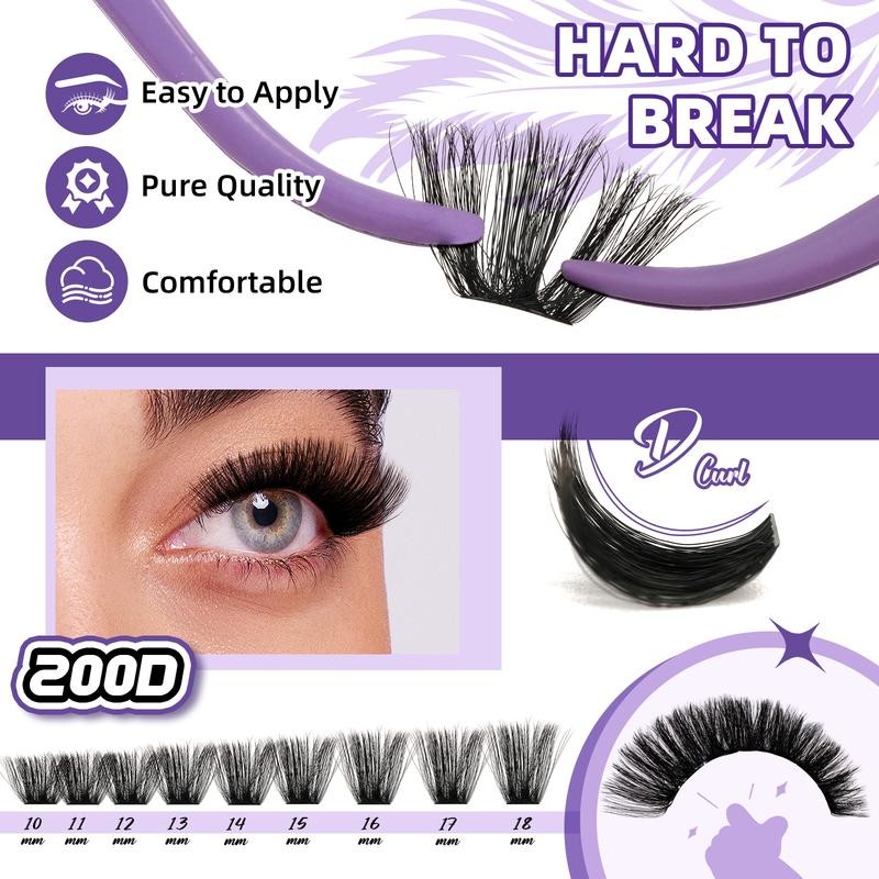 100D 200D Dramatic Soft Kit l Mega Volume Lashes, D-Curl,
