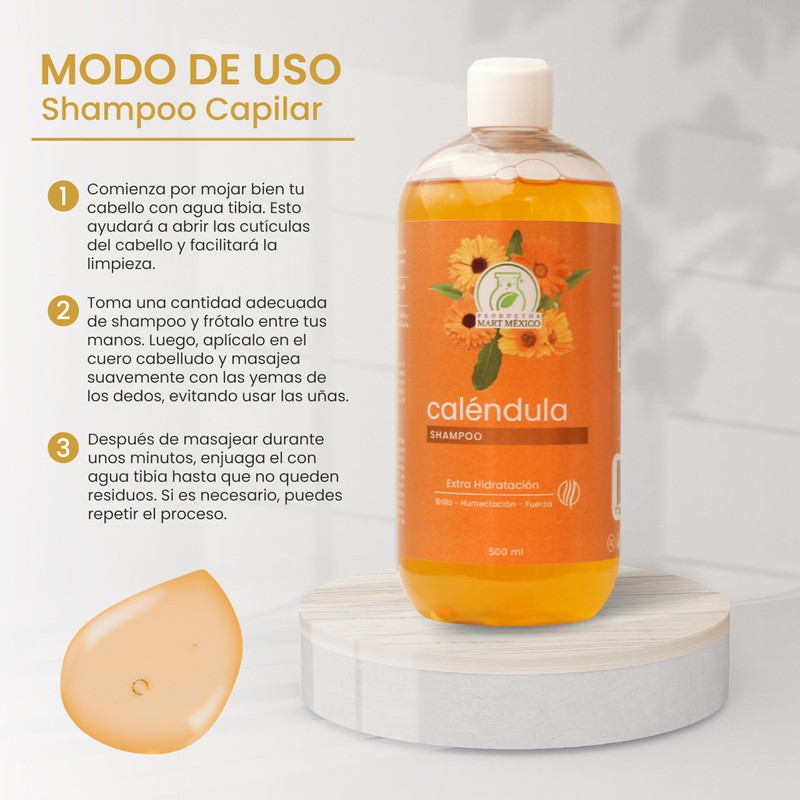Shampoo De Caléndula Brillo E Hidratación Productos Mart Mexico 500