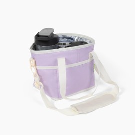 NoNa & Bee 4 Water Bottle Holder with Strap | Family Size 4 Compartment Drink Bag, Multiple Tumbler Carrier Caddy | Adjustable Fits Large & Small Drinks | Hands Free, Won't Tip Over in Car (Lavender)