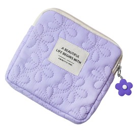 Sanitary Pouch, Small, Cute, Sanitary Supplies, Storage, Napkin Pouch, Sanitary Case (Purple)