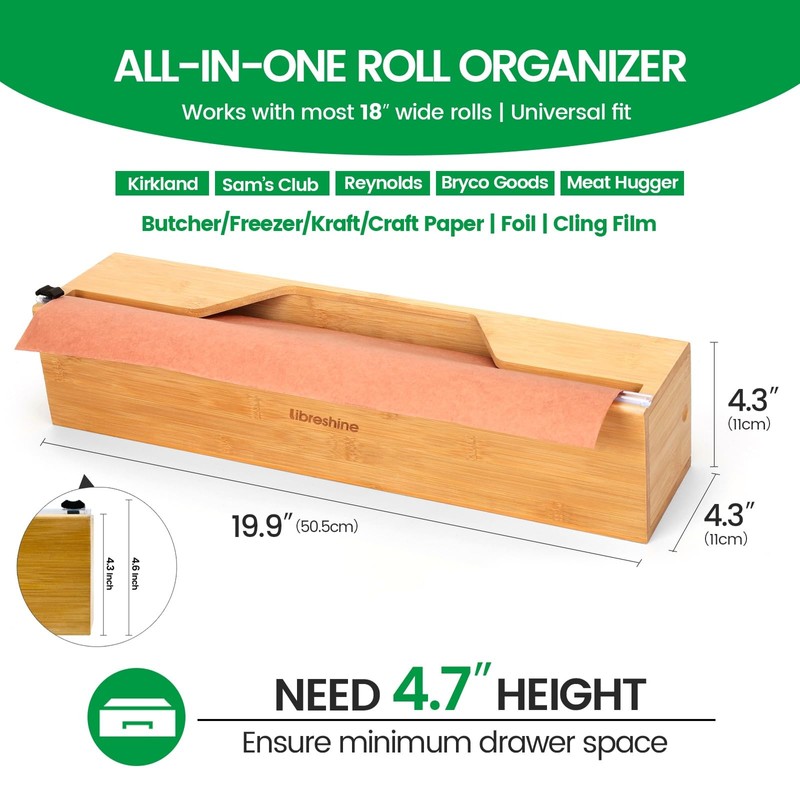 Libreshine 18 Inch Butcher Paper Dispenser with Cutter | Heavy-Duty