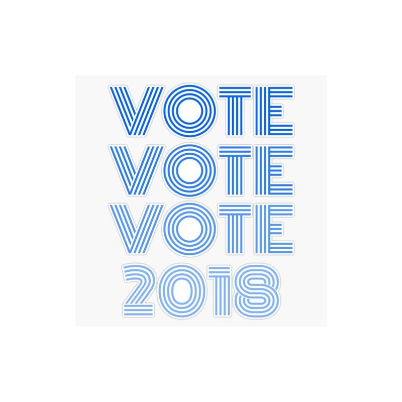 Vote Democrat 2018 Elections Sticker Bumper Sticker Vinyl Decal 5"