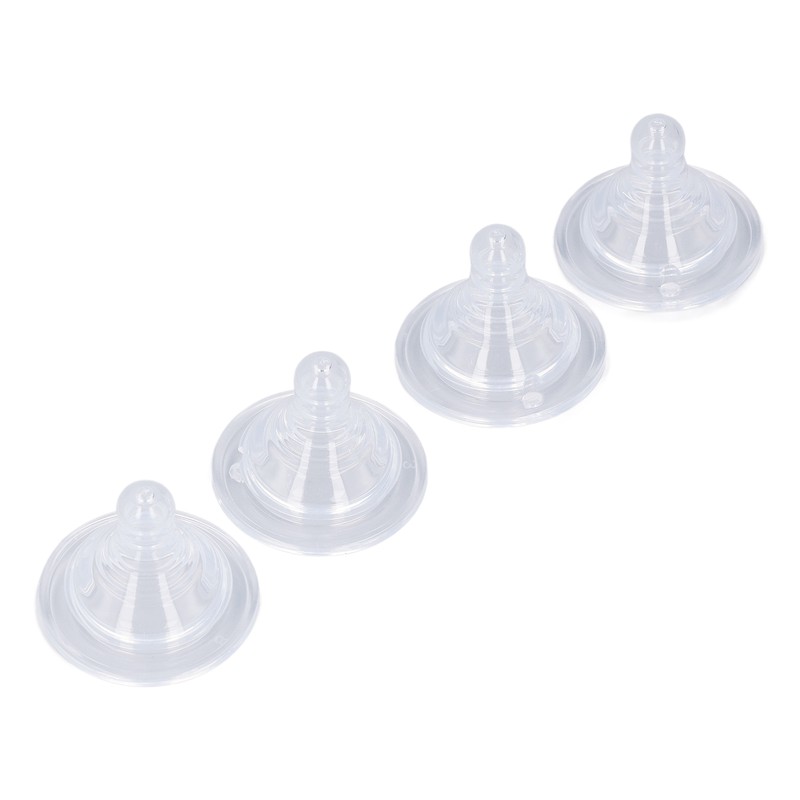 4pcs Infant Bottle Nipples Bust Feeling Replacement Silicone Nipple Round