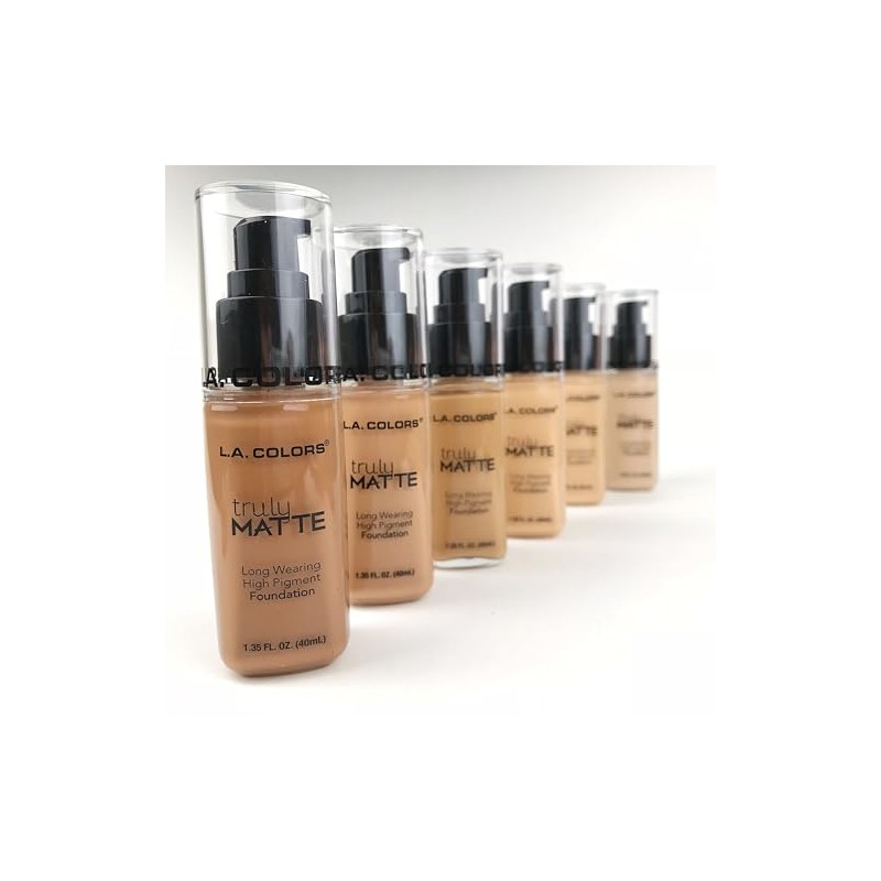 L.A. COLORS Truly Matte, Maquillaje líquido, Color Medium Beige, Tono