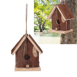 Topyond Retro Style Wooden Bird House Hanging Fir Wood Birdhouse - Charming Garden Decoration, Ornamental Nesting Box - Ideal for Outdoor Home Décor, Bird Watching Enthusiasts