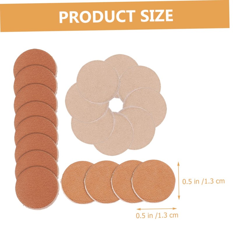 KOMBIUDA Leather Billiard Tips 30pcs Pool Replacement Tips Billiard Necessities