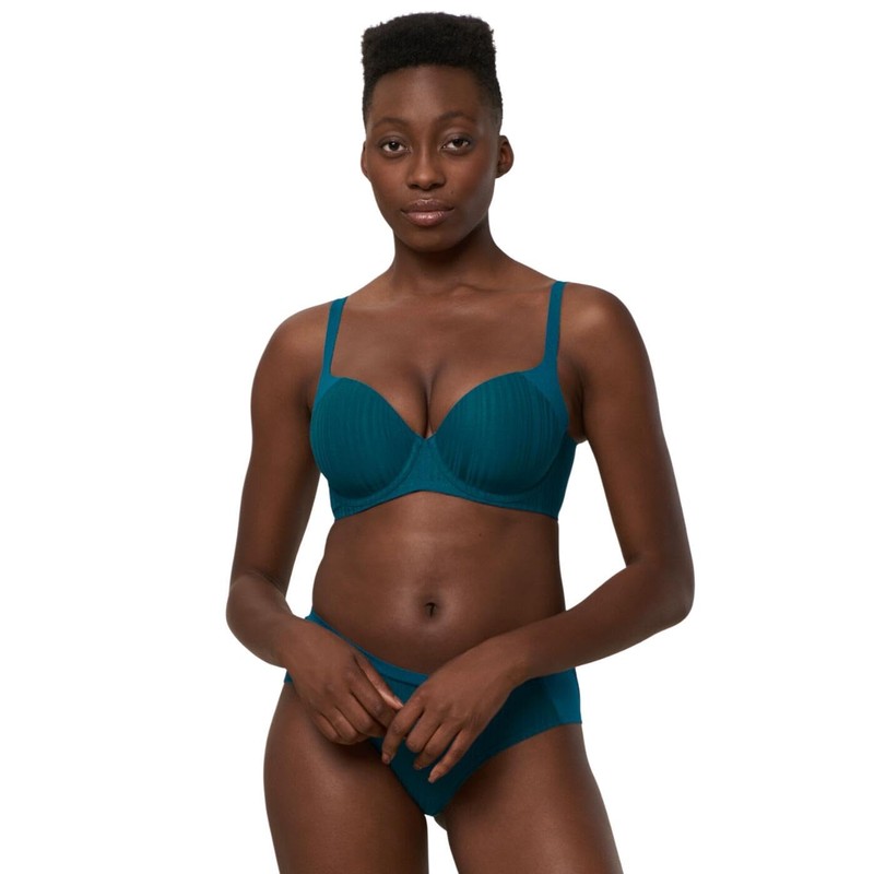 Triumph Women's Body Makeup Patchwork Wp Ex Bra, Blue Coral