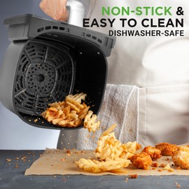 Nutrichef 6.3 QT Electric Air Fryer | 12-1 Preset Cooking Functions | Includes New Tenderizing Function | Digital Display | Transparent Window For Best Cooking Results | 14.05 x 10.51 x 13.97 | Blue