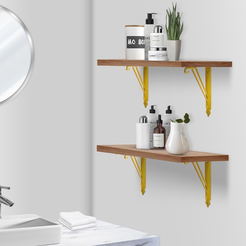 Z METNAL Gold Shelf Brackets, Triangle Shelving Brackets, Versatile Right