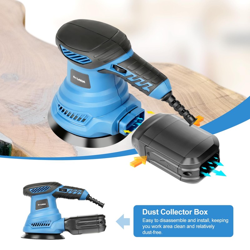 G LAXIA Orbital Sander，2.5Amp 4.9-inch Electric Sander with 20 piece