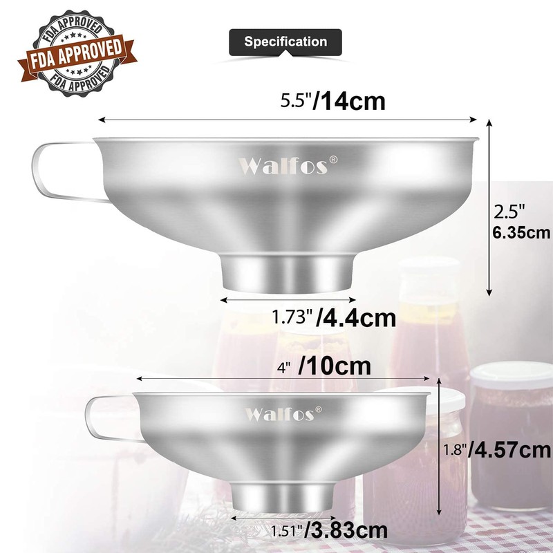 Walfos Gourmet Jam Funnel, Funnel Large Opening 4.4 cm and