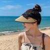 Qzkouma QHK-581 Women's Sun Visor, UV Protection, Straw Hat, Wide