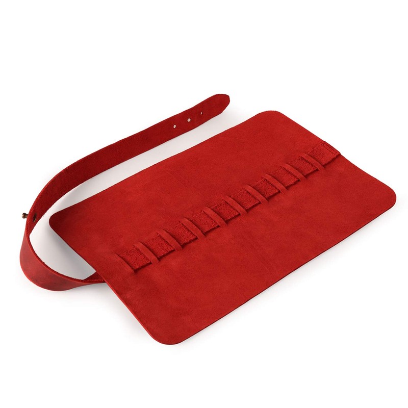 Londo Genuine Leather Pen and Pencil Roll Case (Red), OTTO395