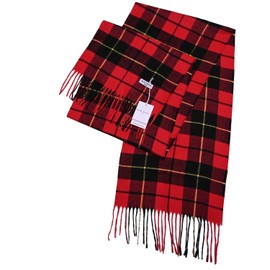 Basic Sense Classic Scottish Tartan Winter Scarf - Super Soft & Warm, Traditional Check Design for Men & Women, Red
