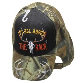Trade Winds It's All About The Rack Deer Skull Camo Black Front Embroidered Cap CAP917A Hat