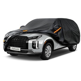Kayme 7 Layers SUV Car Cover Custom Fit for Hyundai Palisade (2019-2025) Waterproof All Weather for Automobiles, Outdoor Full Cover Rain Sun UV Protection.Black