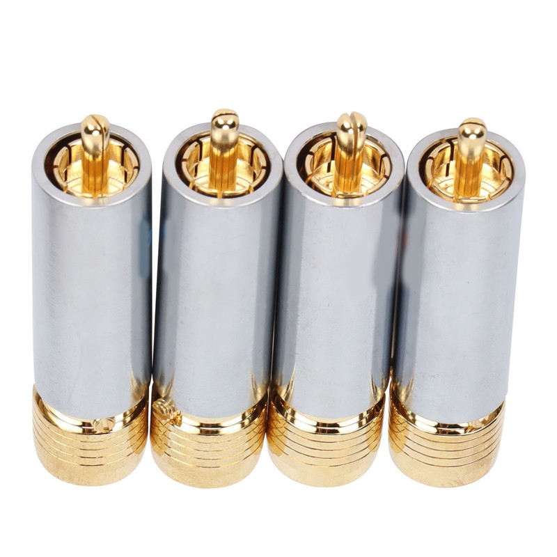 4PCS Preffair/R1722 Audio Connector Gold Plated Self Locking Solderless RCA