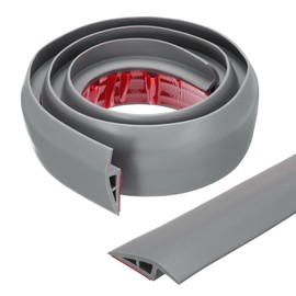 MECCANIXITY Floor Transition Strip Self Adhesive, 1m/3.3ft Laminate Door Transition Strips Carpet Edging Strip for Carpet Doorways Joining Floor Gaps Fit for 10mm Height, Grey