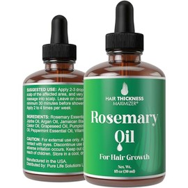 Hair Thickness Maximizer Aceite de Romero para el Crecimiento del Cabello para Hombres + Mujeres - Sin Aroma Duro ni Quemadura del Cuero Cabelludo. Tratamiento Tópico para la Prevención de Caída
