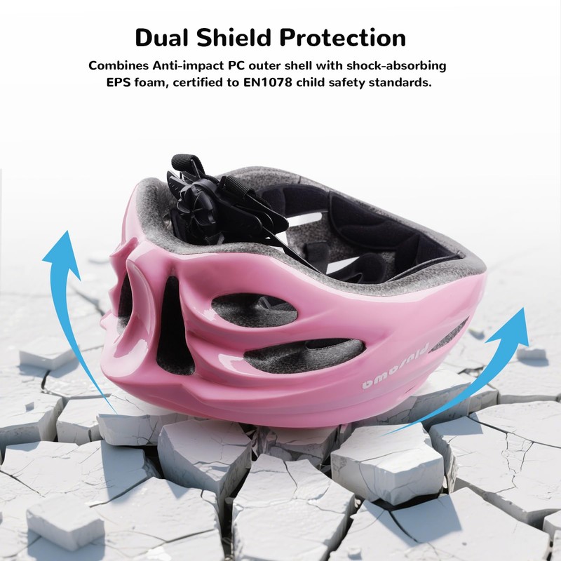 Plusawa Kids Helmet for 5-18 Years, Lightweight PC Shell, Interior