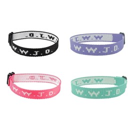 QRH 2PCS 4PCS WWJD Braided Rope Adjustable Bracelet What Would Jesus Do Handmade Inspirational Religious Christian Woven Wristbands Bracelet