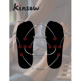 Kinsew No Show Socks Non Slip 9 Pack Foot Massage Acupressure Pointer Low Cut Fashion Liner US 11-12 W Grey