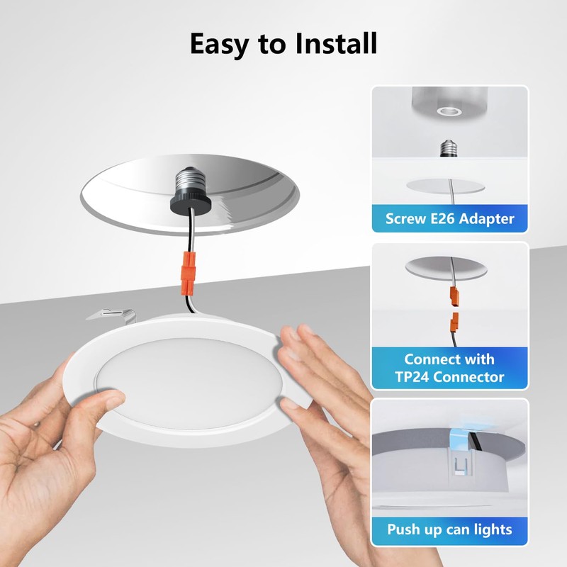 LVWIT 4 inch LED Recessed Lighting, Slim Can Lights with