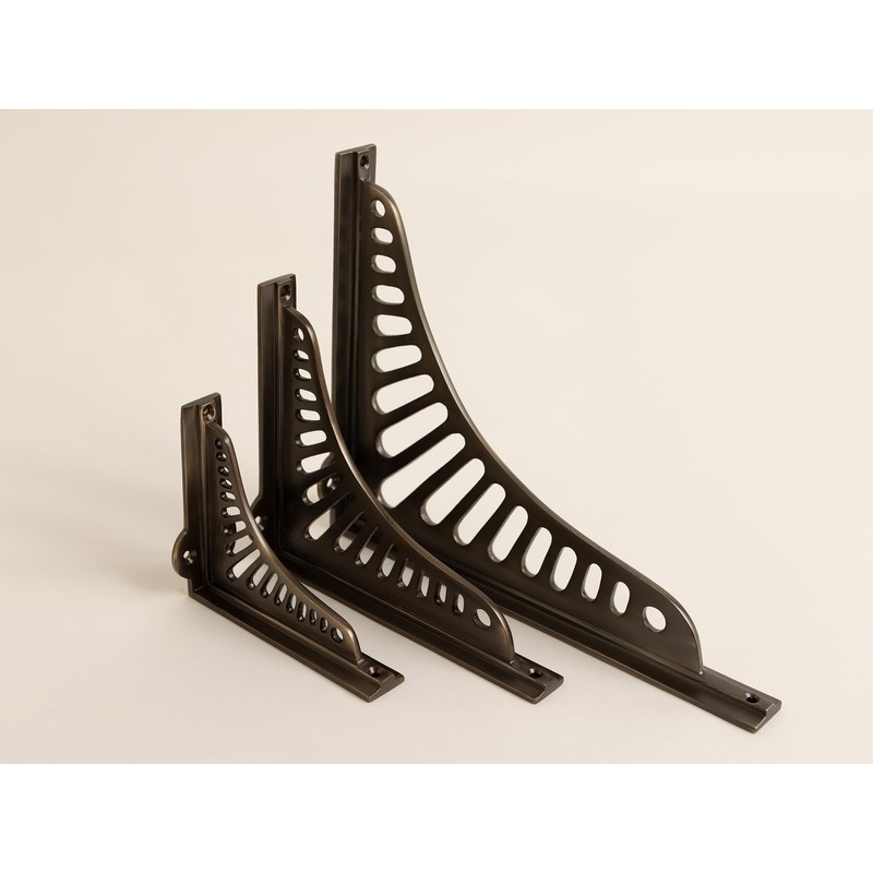 Antique Brass Sunrise Shelf Brackets | Heavy Duty Brackets for