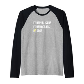 Republicans - Democrats - Dogs - Raglan Baseball Tee