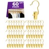 60 Pack Gold Boot Hangers for Closet, Clips Hangers with