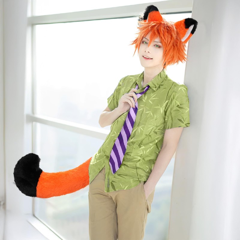 mefeny Fox Ears Headband and Tail Set of 2, Fox