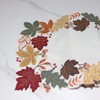 Fall Table Runner Thanksgiving Table Decor Embroidered Autumn Leaf 54