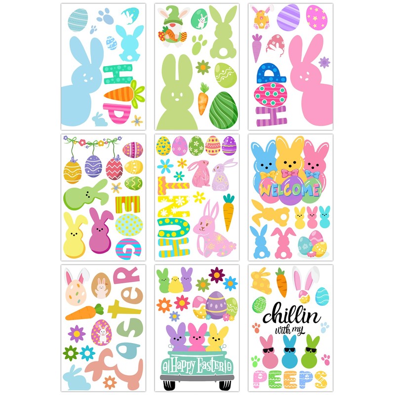 Easter Window Clings Happy Easter Bunny Rabbit Egg Window Stickers