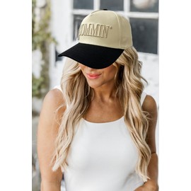 CEHEDDO Womens Baseball Caps Casual Mommin Embroidery Letters Trucker Hat Adjustable Ponytail Baseball Hat for Streetwear (White, ONE Size)