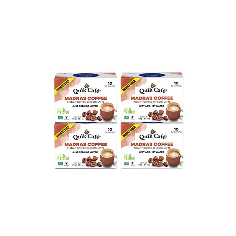 Quik Cafe Unsweetened Madras Coffee - 5.64 Ounce (Pack of