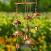 39.75" Long Antique Copper Umbrella Wind Chime with Glass Marbles