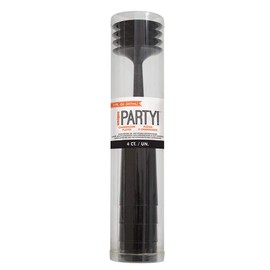 Plastic Champagne Flutes - 7 Oz | Black | 4 Pcs