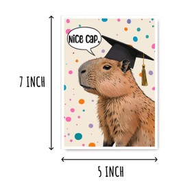 MABSDesigns Nice Cap Card - Capybara Graduation - Funny Congratulations - Congrats Grad - Cute Capybara - Lovely - Animal Lover - Funny Card