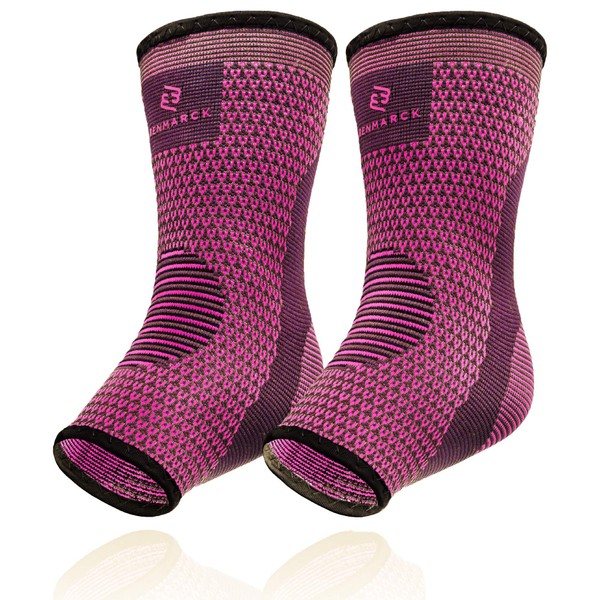 Benmarck Achilles Tendon Support for Women, Ankle Compression Sleeve For Running, Tendonitis and Flat Feet Relief, Plantar Fasciitis Sock (Fuchsia Purple, Unisize)