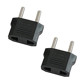 HeyNana 2 Pack US to EU Travel Plug Protective Contact Adapter, 2 Pin CN China US USA America to 2 Pin EU France, Germany, Spain, Egypt and More