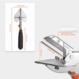 GIONAR Mitre Shears Set, Multi Angle Trim Cutter with 10 Replacement Spare Blades, Electrician Multifunctional Trunking Scissors for Cutting Soft Wood, Plastic, PVC, Cut at 45 to 135 Degrees