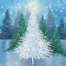 Pack of 6 Artistic Charity Christmas Cards - Tree of Light, Forest of Trees - 6 Cards of 1 Design from Medici Cards