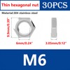 Ctyjia 30 PCS Hex Thin Nuts M6 Locking Nuts, 304