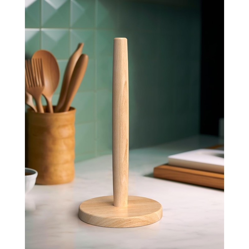 KitchLife Wooden Paper Towel Holder Countertop, Fits Jumbo Roll -