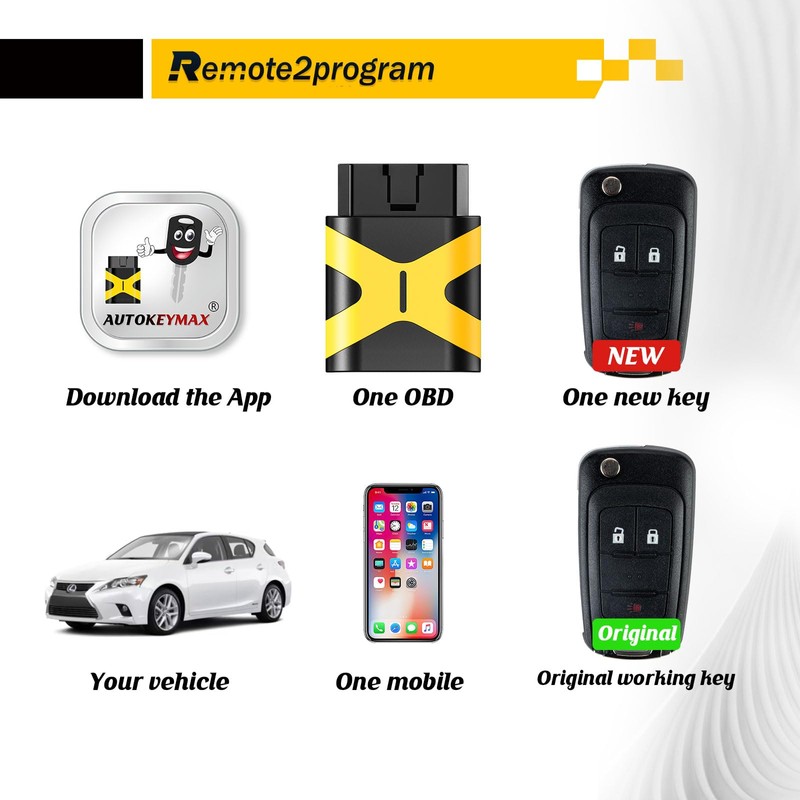 Remote2program Self Programmable Car Key/Bluetooth/Paring with Smarthphone and Porgrammable Keyless