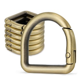 LEBATSION 10pcs Metal D Ring Spring Key Hooks Keyring Clip for Keychain Buckle, Backpacks Handbag Purse Hardware, DIY Crafts