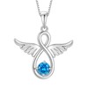 Lwsary Angel Wings Necklace 925 Sterling Silver Guardian Angel Necklace